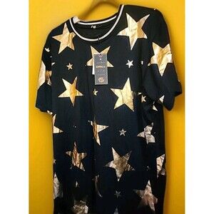 Drill Clothing Men Large Gold Stars T-Shirt Crew Neck NWT B7 Streetwear New